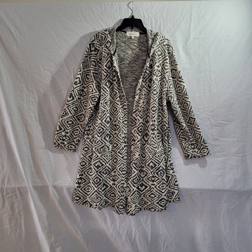 Daniel Rainn Stylish Geometric Open Front Cardigan